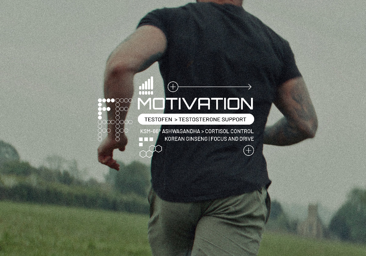 Person running in a field. One of the four primal drives governed by the hypothalamus: fight. 